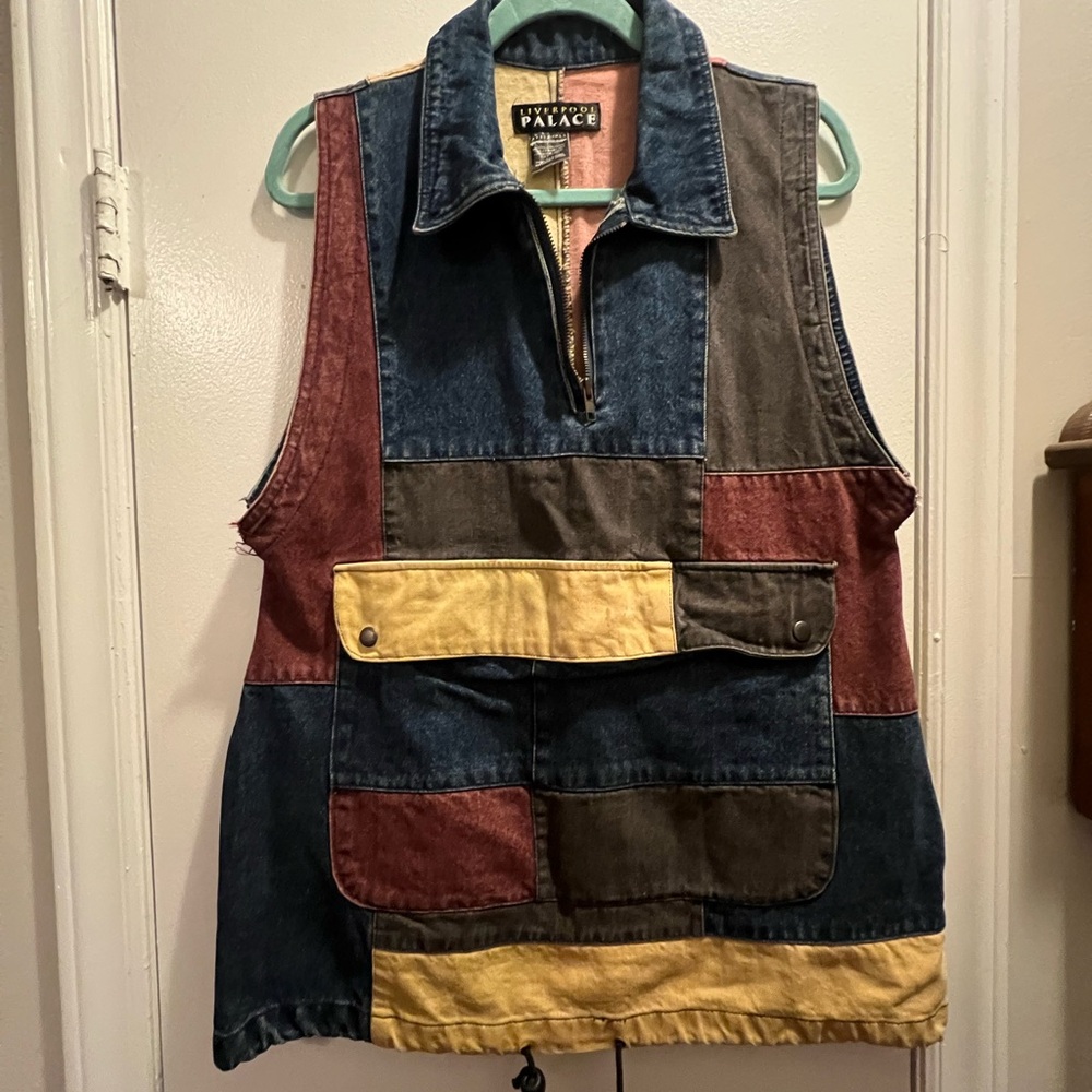 Palace Multicolor Patchwork Denim Vest - image 1